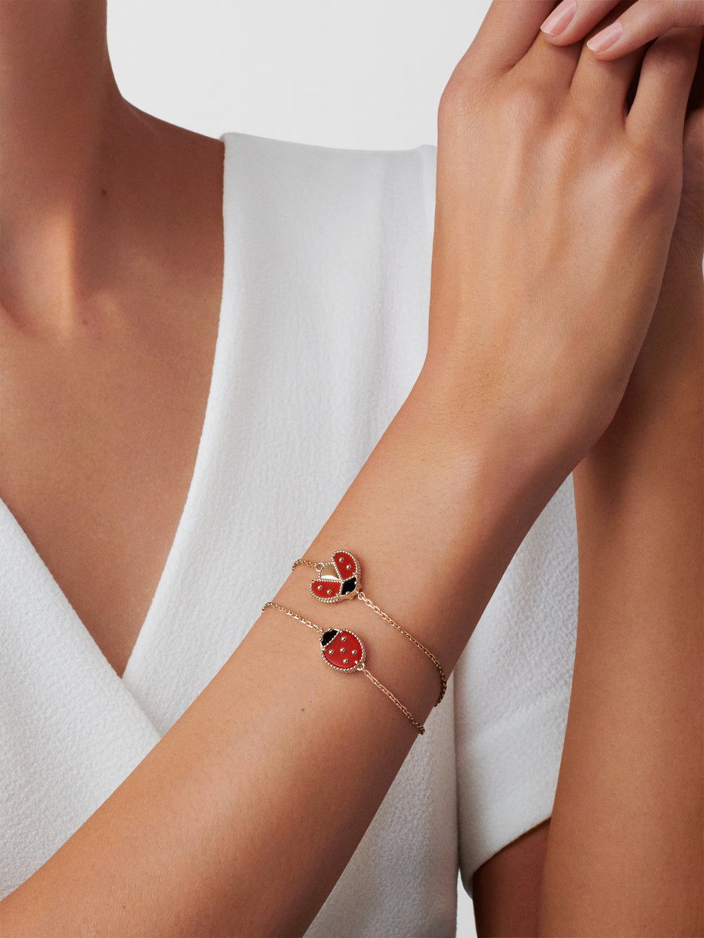 Lucky Spring bracelet, open wings ladybug