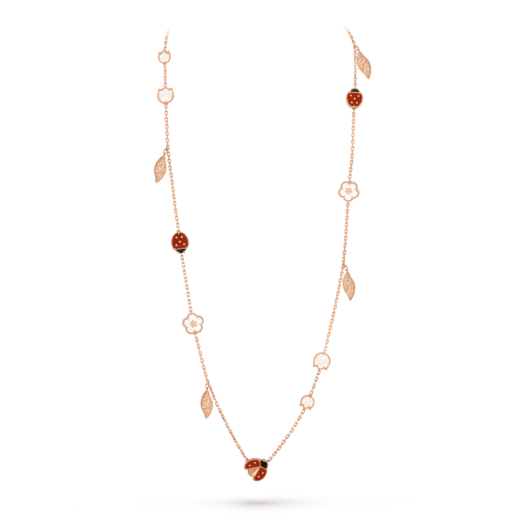 Lucky Spring long necklace, 15 motifs