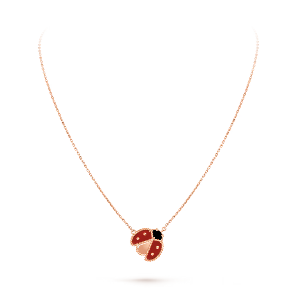 Lucky Spring pendant, open wings ladybug
