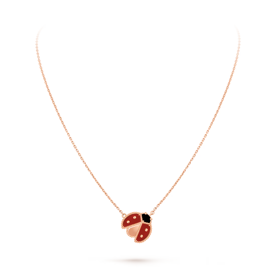 Lucky Spring pendant, open wings ladybug