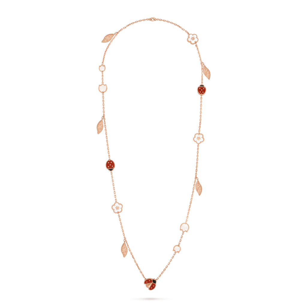 Lucky Spring long necklace, 15 motifs
