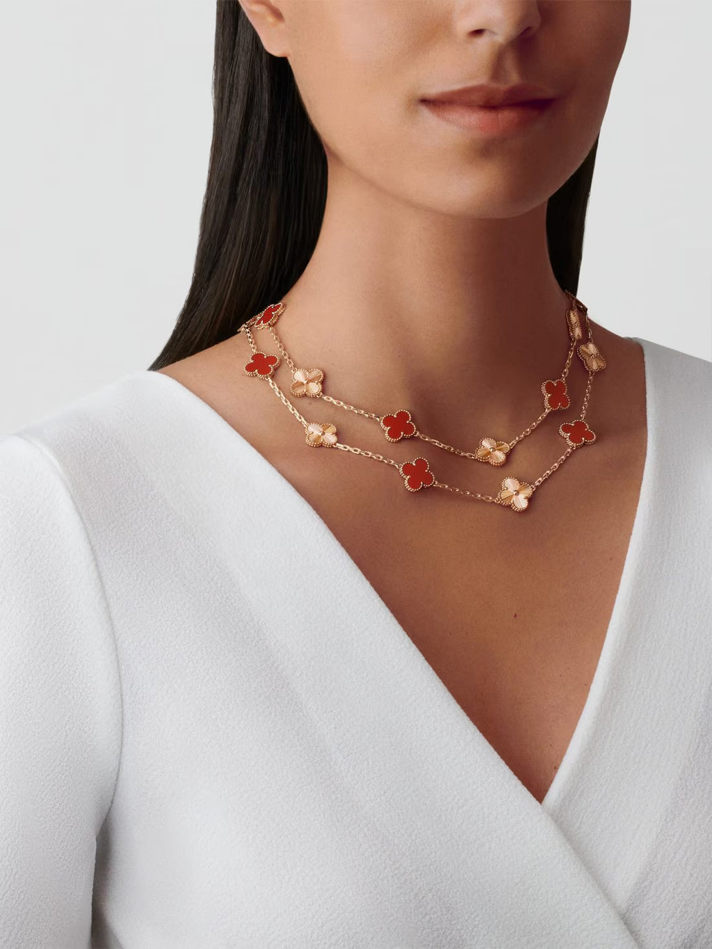 Vintage Alhambra long necklace, 20 motifs