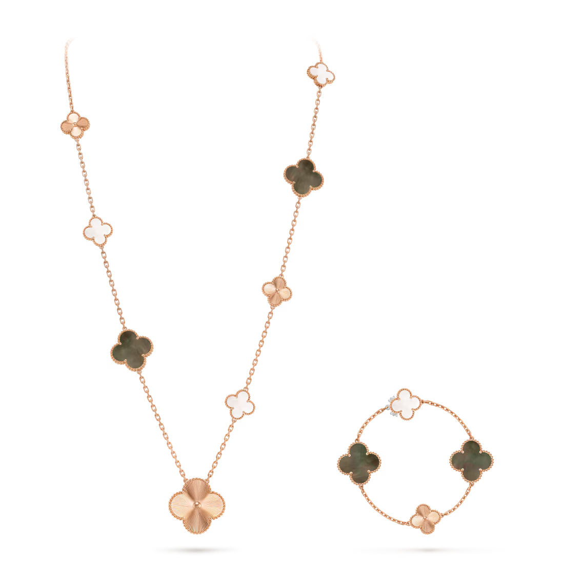 Magic Alhambra transformable long necklace, 15 motifs