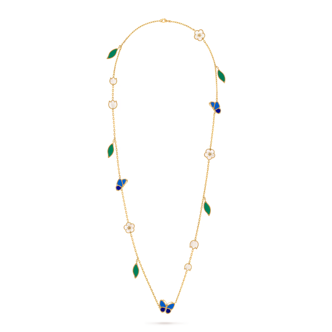 Lucky Spring Butterfly long necklace, 15 motifs